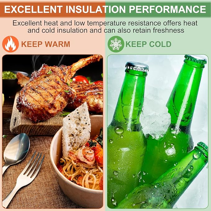 Insulated Food Storage Bag with Zipper Design, Hot Cold Cool Storage Bags for Food, Reusable Thermal Lunch Household Food Pouches Organizer Hot Sandwich Bags, 5PCS