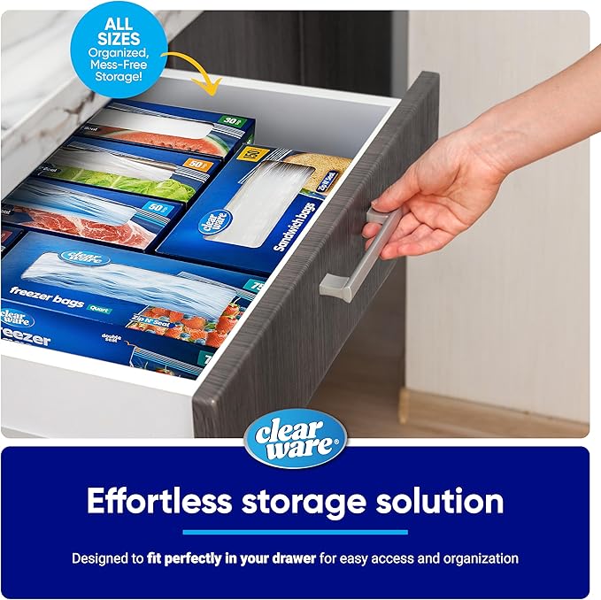 Quart Freezer Bags - Double Zipper Seal -150 Count, (2 Packs of 75) Resealable Plastic Freezer Containers - Reusable Pouches for Food Storage, Meat, Fresh Vegetables, Fruit - Microwave-Safe, BPA Free