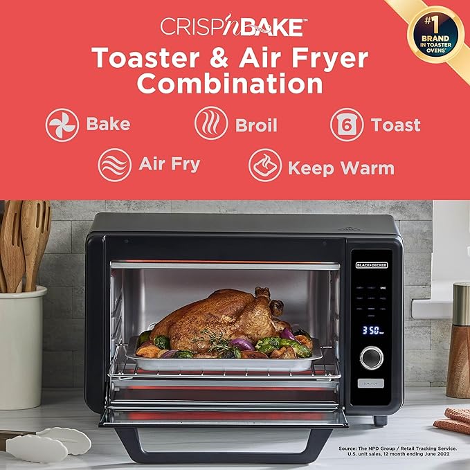 BLACK+DECKER Crisp 'N Bake™ 6-Slice Digital Air Fry Toaster Oven