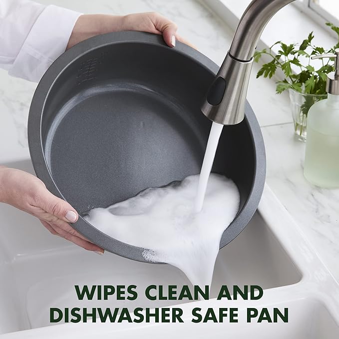 GreenPan Elite Essential Smart Electric 6QT Skillet Pot, Presets to Sear Saute Stir-Fry and Cook Rice, Healthy Ceramic Nonstick and Dishwasher Safe Parts, Easy-to-use LED Display, Oxford Blue