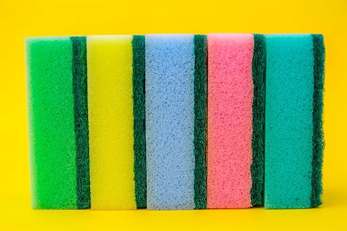 DecorRack 80 Cleaning Sponges, Heavy Duty Dish Sponges, Household Cleaning, Bathroom, Car Wash - Multicolor (Pack of 80)