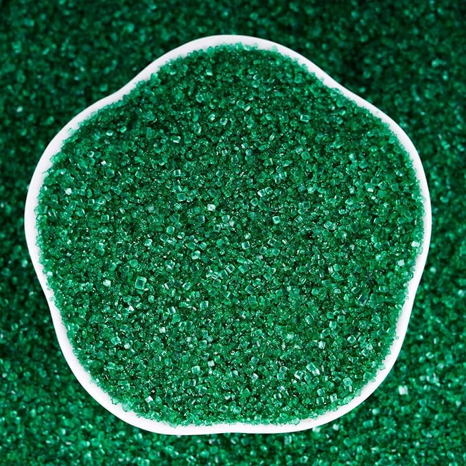 Kasvan Sanding Sugar Sprinkles - Edible Sugar Crystals, Baking Cake Decorations, Ice Cream Toppings cupcake Decorating, Wedding Party Chirstmas Supplies, 85g/3.2oz (Dark Green)