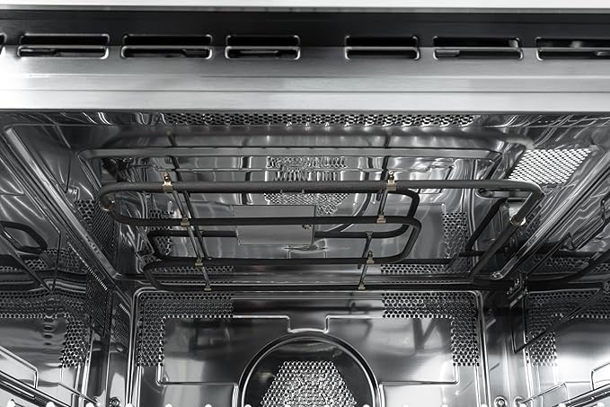 KoolMore KM-CWO30-SS Built-in Microwave with Convection Oven and Air Fryer, 1000W Power with 10 Levels, UL Listed Capacity in Stainless-Steel, 30 in/1.6 cu. ft, Silver