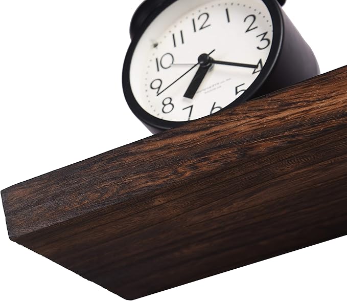 Wood Floating Shelves for Wall, Wooden Wall Shelves for Bedroom, Wall Mounted Shelves for Living Room, Set of 6 Brown 24 Inch