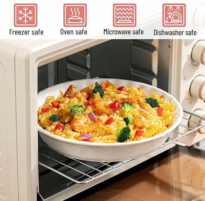 BTAT- Ceramic Pie Dish, 4 Pcs, 10.5" and 9.5", White Pie Pans for Baking, Deep Dish Pie Plate, Deep Dish Pie Pan, Deep Pie Dish for Baking, Pie Plates for Baking, Deep Pie Dish, Pie Baking Dish