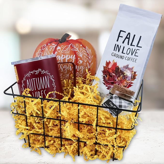 MagicWater Crinkle Cut Paper for Gift Baskets - 2LB - Yellow - Perfect for Shredded Paper Filler, Basket Filler, Gift Boxes, Bridesmaid Gifts, Halloween Stuffers & More – Ideal for All Occasions