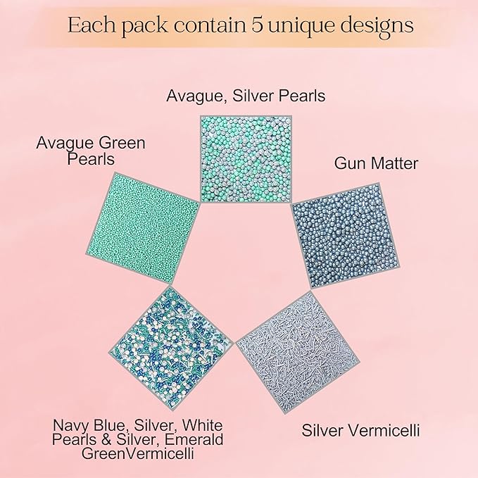 Confect Edible Sprinkles | Navy Blue & Teal Dragees, Green & White Jimmies, Bright Blue Sparkling Sugar | Baking Toppings & Decorations | Sprinkle for Cake & Cupcake Decorating – Vegan, Gluten-Free, Nut-Free, Soy-Free, Dairy-Free, Palm Oil-Free-5 Oz