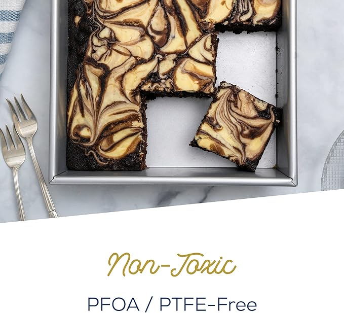 Ultra Cuisine Square Cake Pan - Non-Stick Steel Stick - Easy Release - Durable Baking Tool - Ideal for Brownies - Loaves - Aluminized Steel - Square Baking Pan - Excellent Brownie Pan - 7x7 Cake Pan