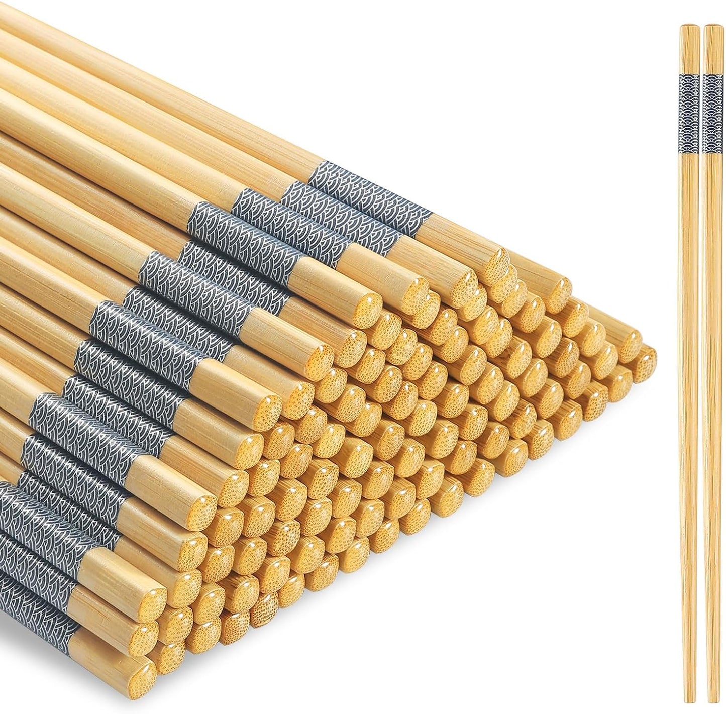 500 Pairs Bamboo Chopsticks Disposable | Reusable | Separated | Bulk | Chinese | -（9.45in）