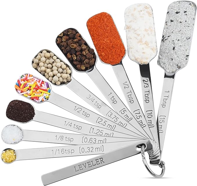 Smithcraft Measuring Cups and Spoons Set, Stainless Steel Measuring Cups Set, Dry 7 Measurer Cups 9 Measurement Spoons with Leveler & Measure Enquivalents for Kitchen & Baking Nesting Measuring Tools