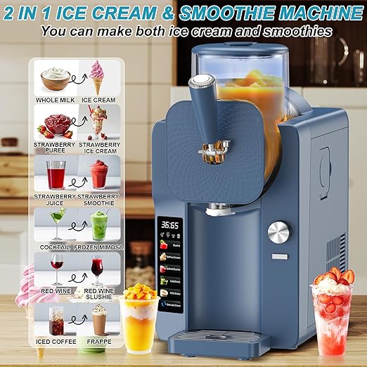 Ice Cream Maker, Slushie Machine for Home, Slushy Machine 70 oz Margarita Machine with 6 Preset Programs for Ice Cream