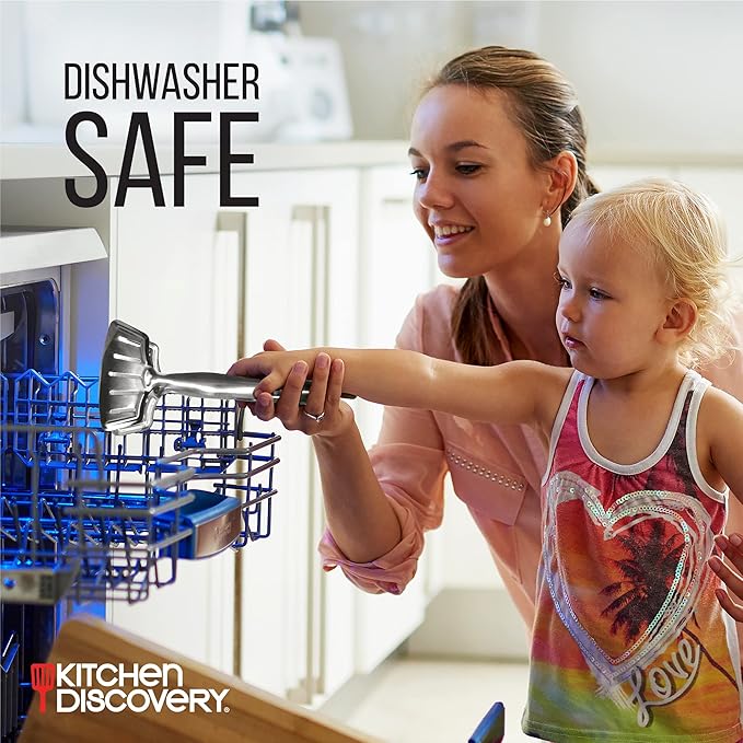 Grip Right Turner Tongs – Kitchen Discovery – Dual Spatulas for Safe Lifting of Fish, Burgers, Pancakes, Cutlets – Stainless Steel Barbecue Tongs for Easy Flipping