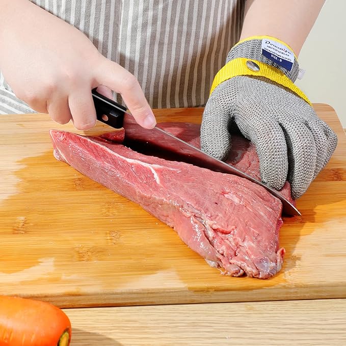 Dowellife Comfortable Level 9 Cut Resistant Glove Food Grade, Mesh Metal Kithcen Glove for Chef Oyster Shucking Mandoline Knife Butcher Meat Cutting