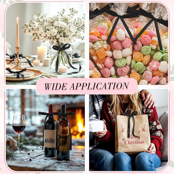 30 Pack Bow Cake Toppers Black Bows for Cake Coquette Themed Bow Cupcake Toppers Black Bow Birthday Decorations for Baby Shower Birthday Wedding Bachelorette Party Supplies