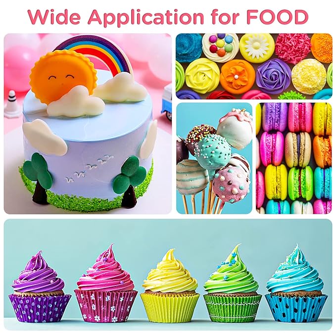 12 Color Food Coloring Set - Vibrant Liquid Food Colors Frosting Dye Tasteless for Baking, Cake Decorating, Easter Egg, Royal Icing, Fondant, Macaron - 0.25 Fl. Oz Bottles