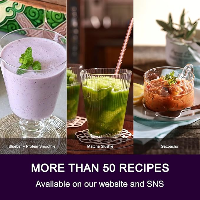 Tiger Smoothie Blender - Japanese Smoothie Maker for Smoothies, Crushed Ice, Milkshakes, Soups, Purees, Sauces, Matcha with Degree Diagonal-Blade Food Processor