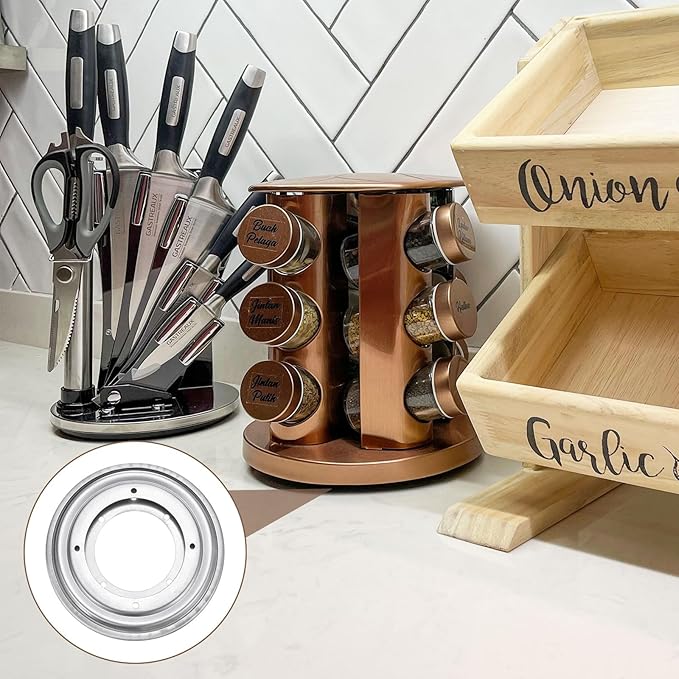 uxcell 3Pcs 5.5 Inch Rotating Bearing Plate, Swivel Plate Stand Lazy Susan Hardware Round Turntable Base Tray for Table Serving Tray Revolving Shelve, Silver