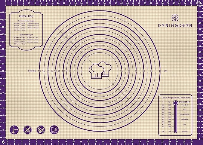 Baking Mat, 28" x 20" Silicone Food Grade Extra Large Non Stick Baking Sheet Mat with Measurement Non-slip Dough Rollin Counter Mat for Making Cookies, Macarons, Bread and Pastry