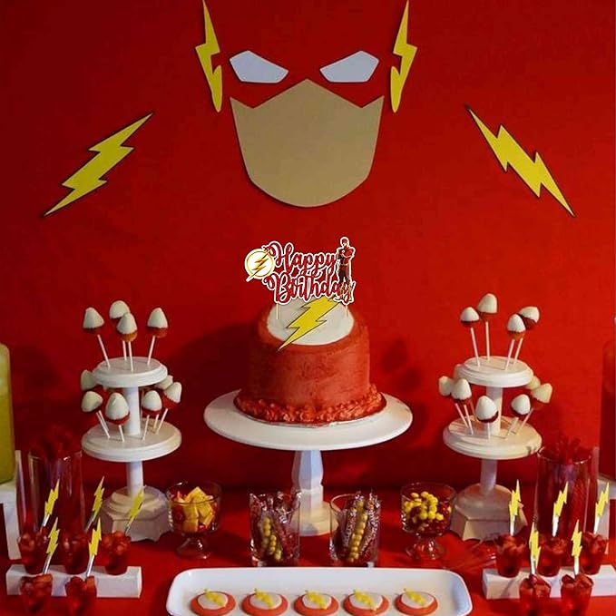 Flsh Happy Birthday Cake Topper - Birthday Decorations.