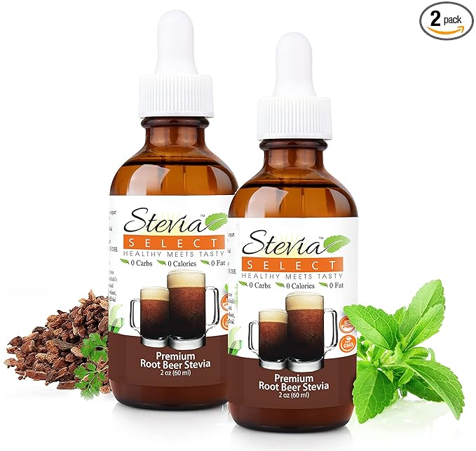 Stevia Select Root Beer Extract Stevia Water Flavor - Zero Calorie Sweetener - All Natural Liquid Stevia Water Enhancer - Keto Sugar Stevia Liquid - Keto Sweetener & Sugar Alternative 2 Oz (2 Pack)