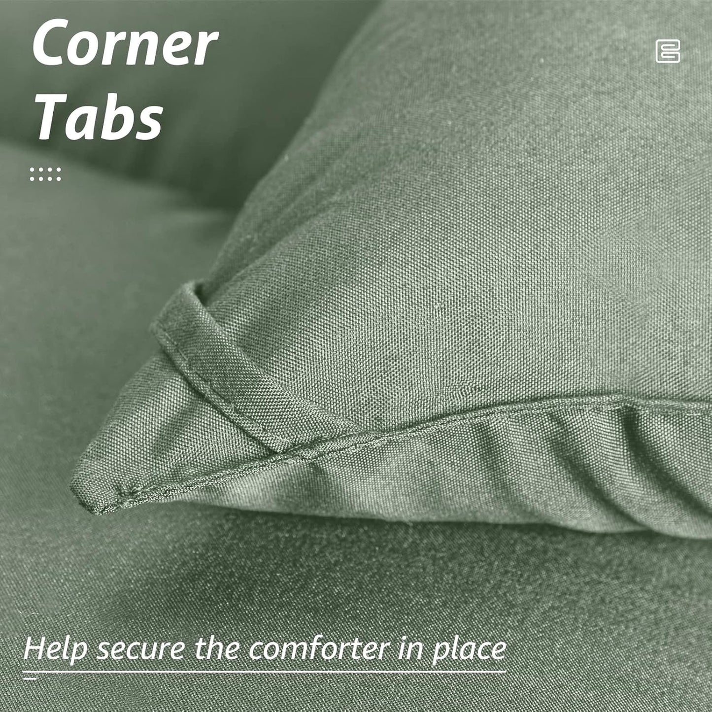 HYLEORY All Season Queen Size Bed Comforter - Cooling Down Alternative Quilted Duvet Insert with Corner Tabs - Winter Warm - Machine Washable - Sage Green