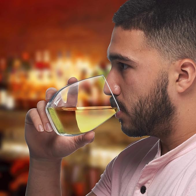 DISCOUNT PROMOS 10 ARC Stemless Wine Glasses Set, 21 oz. - Chardonnay, Cabernet, Merlot, Sauvignon - Clear