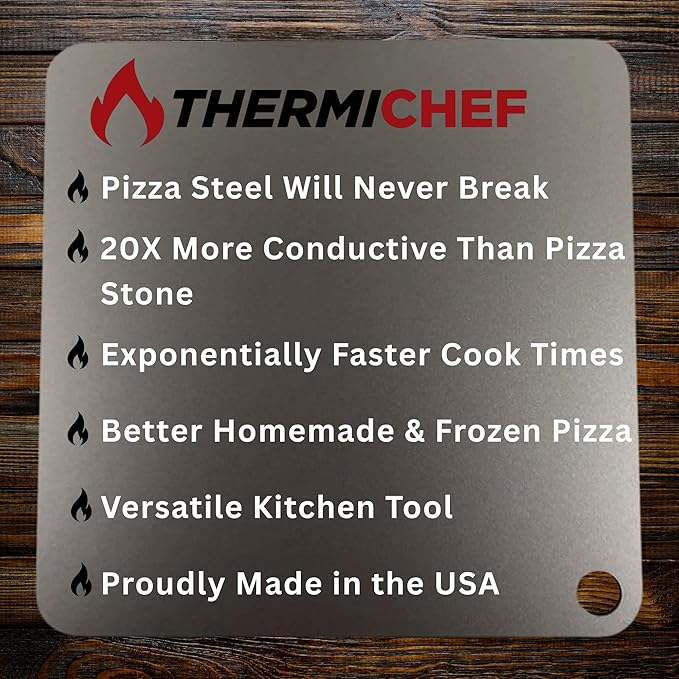 16" by 16" Pizza Steel (3/8" Deluxe Thickness) - Multipurpose Cooking Steel for Ovens & Grills - Made in the USA