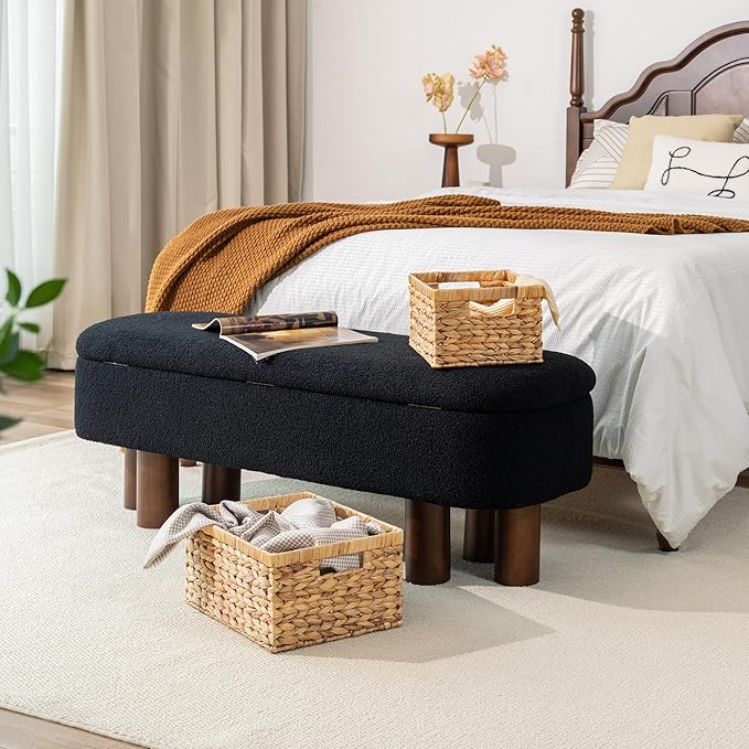 StorageWorks Wicker Storage Baskets, Handwoven Water Hyacinth Basket for Organizing, Decorative Organizers with Built-in Handles, Set of 2