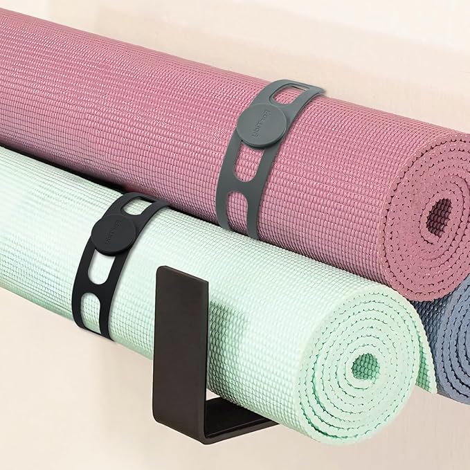 Silicone Latch Strap for Slow Cooker Lid, Pot, Bento Box, 21.65 In Reusable Elastic Self-Lock Silicone Tie for Bundling or Organizing Curtain, Cords, Yoga Mat, Camping Mat, 2pcs (Black&Gray)