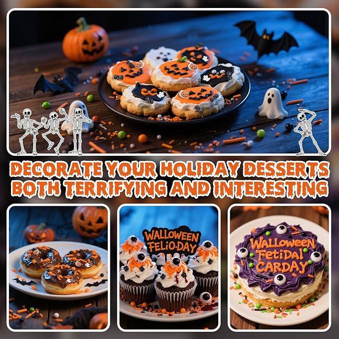 Edible Halloween Pumpkin Sprinkles,Orange Pearls Mix White Ghost,130g/4.58oz,Black Bat Monster,Pearls and Jimmies Mixed,Perfect for Cake Decorations, Baking, Ice Cream, Cookies, Cupcake Topper,Halloween Supplies Children's Party
