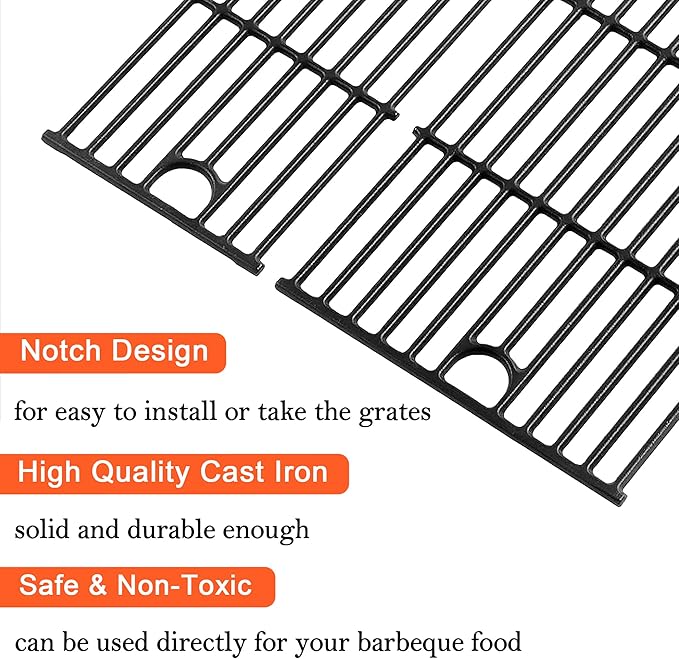 17" Grill Grates for Charbroil Performance 4 Burner 463352521 463354021 463365522 463365021 463350521, Cooking Grids for Charbroil Grills, Replacement Parts for G426-0004-W1 G426-0005-W1, Cast Iron