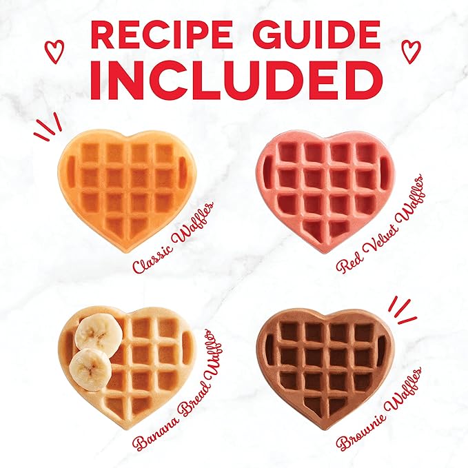 DASH Multi Mini Heart Waffle Maker - Six 3” Heart Shaped Waffle Molds, Nonstick Waffle Iron with Quick Heat-Up, Nonstick Surface - Perfect Mini Waffle Maker for Kids and Families, Just Add Batter