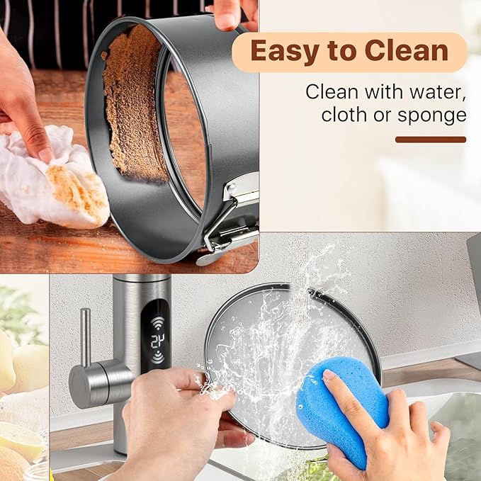 4 Pcs 6 Inch Springform Pan,Non-Stick Carbon Steel Cheesecake Pans with Removable Bottom,Leakproof Round Baking Mold for Cake, Pizza, Quiches, Compatible with 3 Qt Instant Pot (Black)