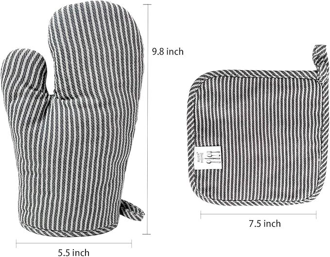 4Pcs Oven Mitts and Pot Holders, Heat Resistant Oven Mitts Set with Pothholder,Heat Resistant Microwave Gloves Safe for Baking,Cooking, BBQ