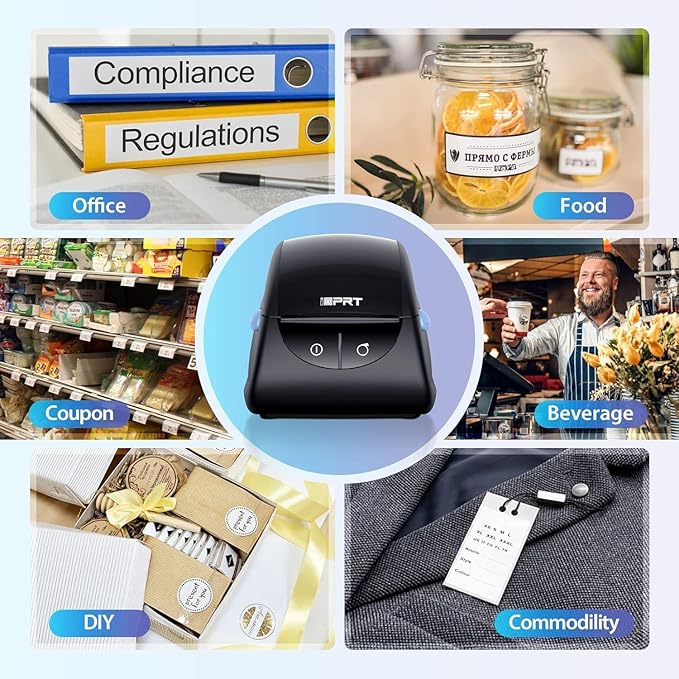 iDPRT Label Printer - SP310 Thermal Label Maker with Auto Label Detection, 1"-3.15" Print Width for Home, Office&Small Business, Suitable for Barcode, Address, Filling and Storing, Support Windows&Mac