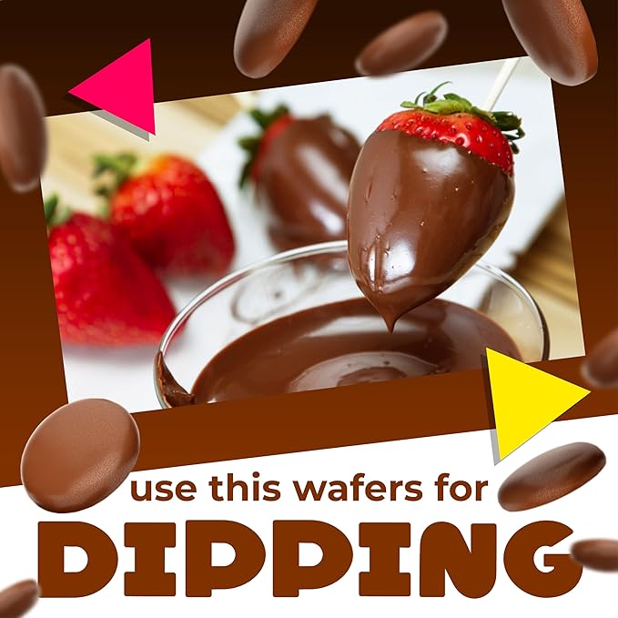 Merckens Milk Chocolate Melting Wafers | 2 Lb Bag | Bulk Baking Candy | Smooth Creamy Coating Discs for Dipping, Molding, Drizzling & Dessert Crafting