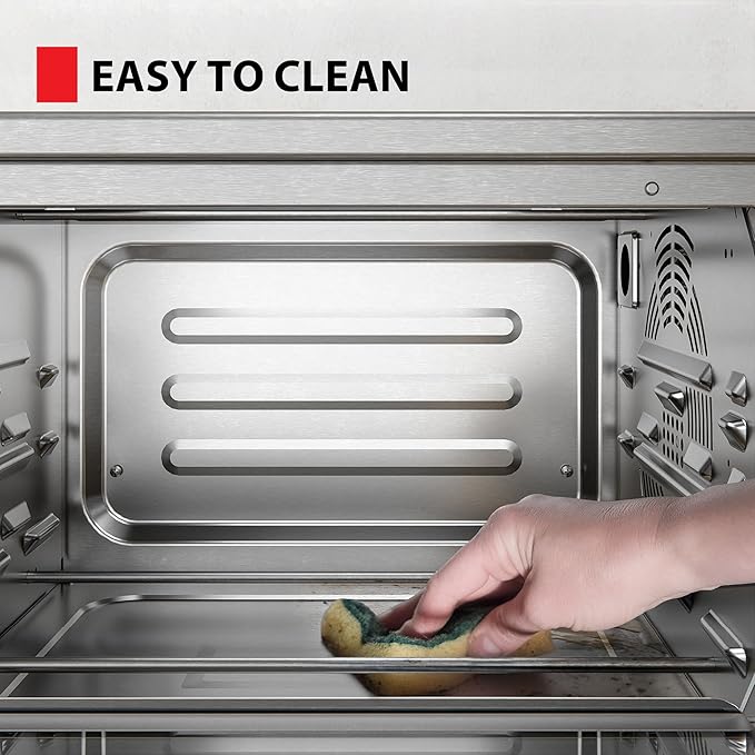 TOSHIBA ChefFry Air Fryer Toaster Oven Combo, 26.4 QT Large Capacity, 12-in-1 Countertop Toaster Oven, Stainless Steel