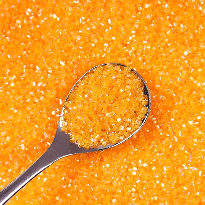 Orange Sanding Sugar for Baking Edible Sparkling Sprinkles Coarse Sugar Crystals for Easter Cake Decoration Cookie Cupcake Topper Ice Cream Topping Supplies 150g/5.3oz