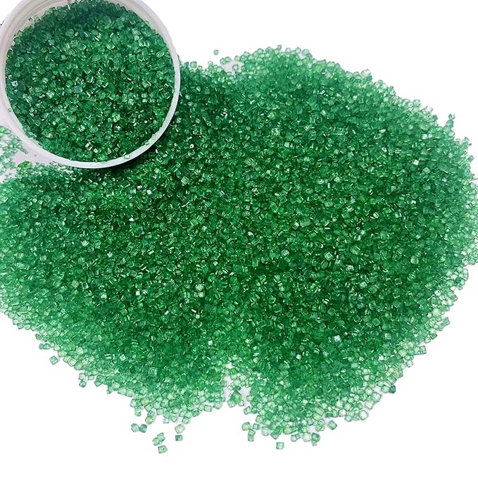 Sentovac Green Sanding Sugar for Baking Edible Sparkling Sugar Sprinkles Coarse Sugar Crystals for Baking Topping Cake Cookie Cupcake Topper Ice Cream Decoration Supplies 3.2 OZ