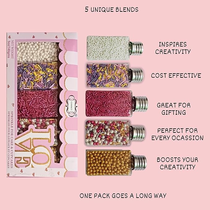 Confect Fusion Mashup Sprinkles FM Multipack 37 100 GMS for Cake Cupcake Décor, Multicolor