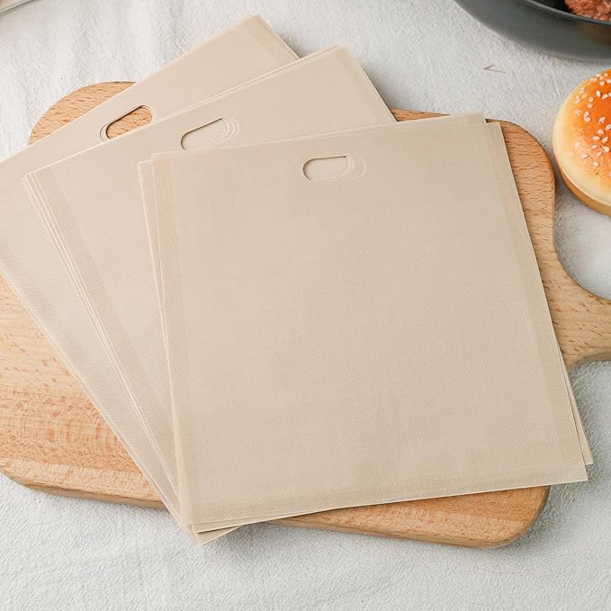 VGOODALL 6 Pack Reusable Toaster Bags, 3 Sizes Non Stick Heat Resistant Sandwich Bags Easy to Clean for Grilled Cheese Sandwiches