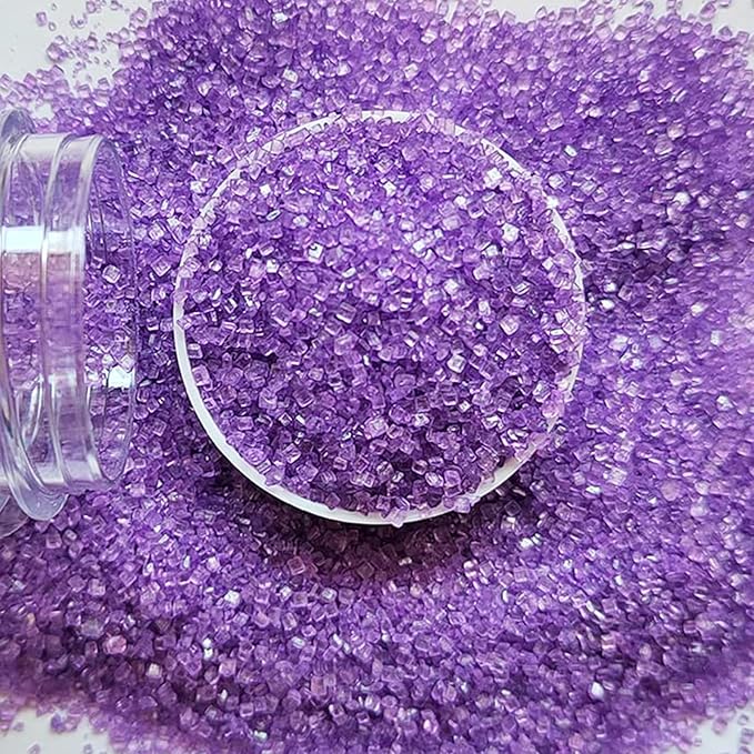 Sentovac Purple Sanding Sugar for Baking Edible Sparkling Sugar Sprinkles Coarse Sugar Crystals for Baking Topping Cake Cookie Cupcake Topper Ice Cream Decoration Supplies 3.2 OZ