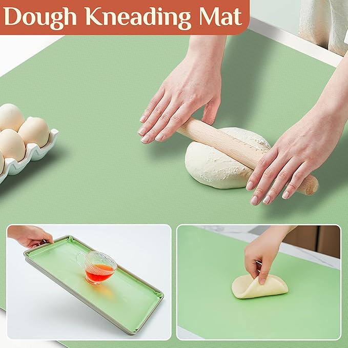 Silicone Baking Mat, 16 IN x 6 FT Free Cutting Baking Sheet,Non-Stick Reusable Dough & Pastry Mat,Non-Slip Silicone Mat Roll for Air Fryer Liner,Freeze Dryer,Oven Baking Pan,Kitchen Counter