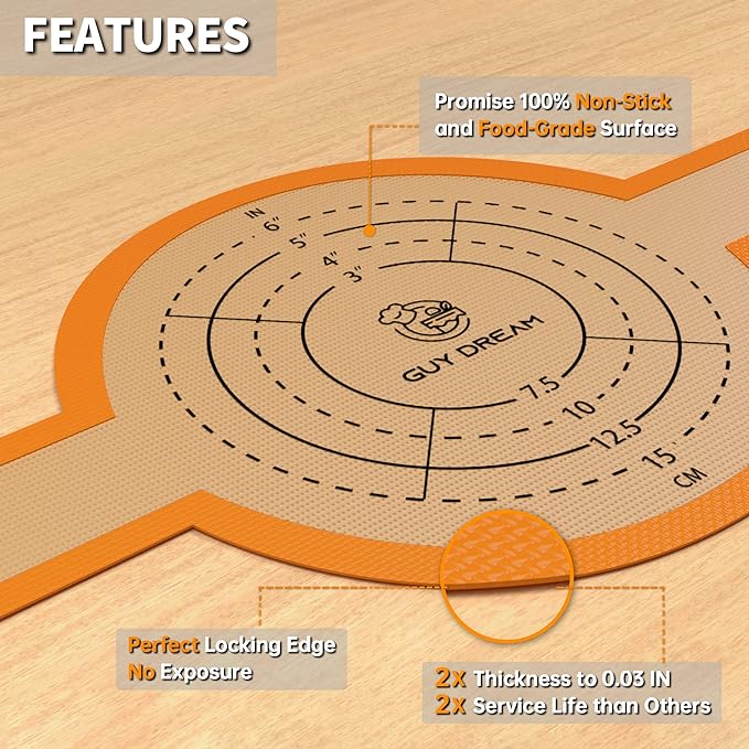GUYDREMAT Bread Sling - Perfect Silicone Baking Mat for Sourdough Bread Baking – Superior Cast in Iron Dutch Oven Liner, 2 Pieces with Storage Band in GUY DREAM Classic Pack