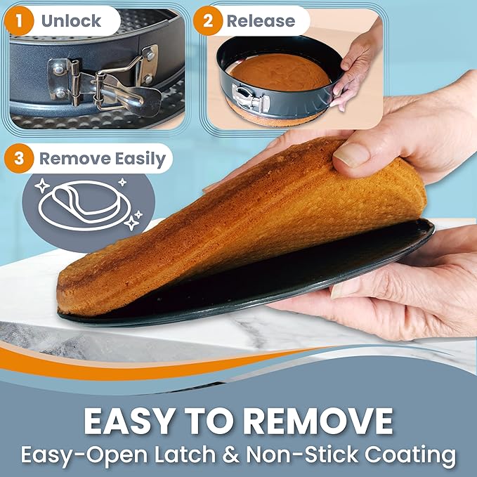 Springform Pan 9 Inch NONSTICK - 9 Springform Cheesecake Pan with LEAKPROOF SILICONE PANprotector - Spring Form Pans 9 Inch - Cheese Cake Pans for Baking in WATER BATH NO FOIL WRAP