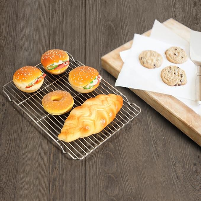 Baking Sheet and Cooling Rack Set, Stainless Steel Commercial Grade Cookie Sheet and Rack Set, 12.5 x 10 x 1 inch, Healthy & Nontoxic & Rustproof & Easy Clean & Dishwasher Safe