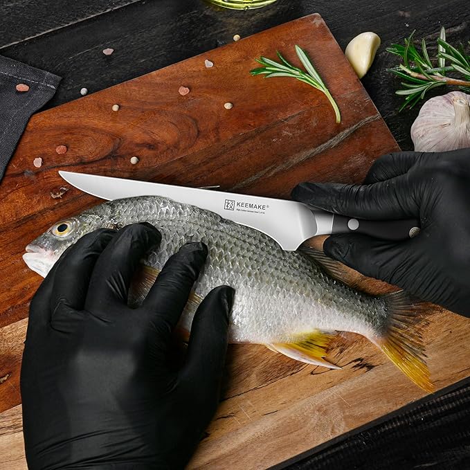 KEEMAKE Boning Knife for Meat Cutting, 5.5 Inch Fillet Knife for Fish, High Carbon Stainless Steel Ultra Sharp Japanese Kitchen Knives for Meat Poultry Cutting