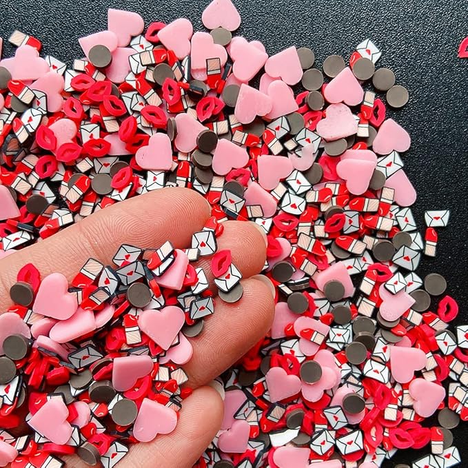 EHOPE Fake Sprinkles Clay Sprinkles Polymer Clay Slices for Nail Art DIY Crafts Cake Phone Case (40G-Letter+Lips-45)