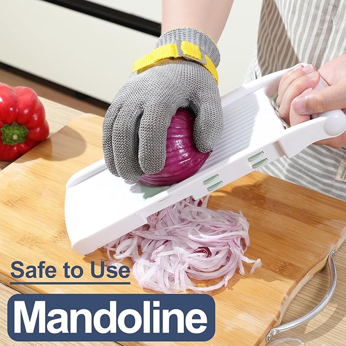 Dowellife ANSI A9 Cut Resistant Glove Food Grade, Stainless Steel Mesh Metal Knife Cutting Glove for Butcher Meat Cutting Oyster Shucking Kitchen Mandoline Chef Slicing Fish Fillet (X-Large)