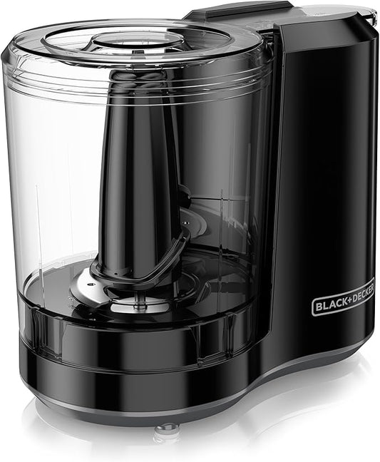BLACK+DECKER 3-Cup Electric Food Chopper, HC300B, One Touch Pulse, 175W Motor, Stay-Sharp Blade, Dishwasher Safe
